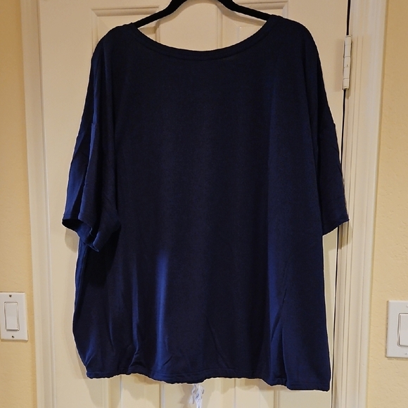 Cacique Blue and White Pajama Sleep Shirt Relaxed Fit - Picture 9 of 11